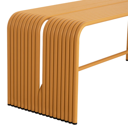 Bench 2-seater Series Intrepid Hm6327.06 Aluminum In Yellow Color 109,5x37x42hcm.