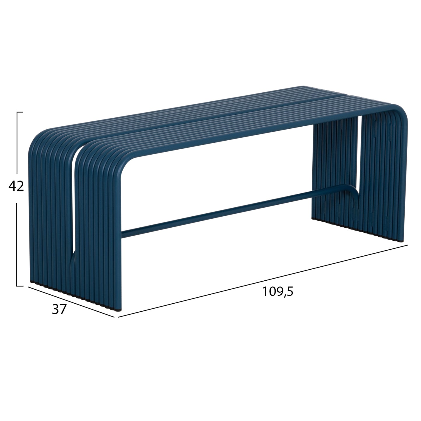 Bench 2-seater Series Intrepid Aluminum 109.5x37xH42cm