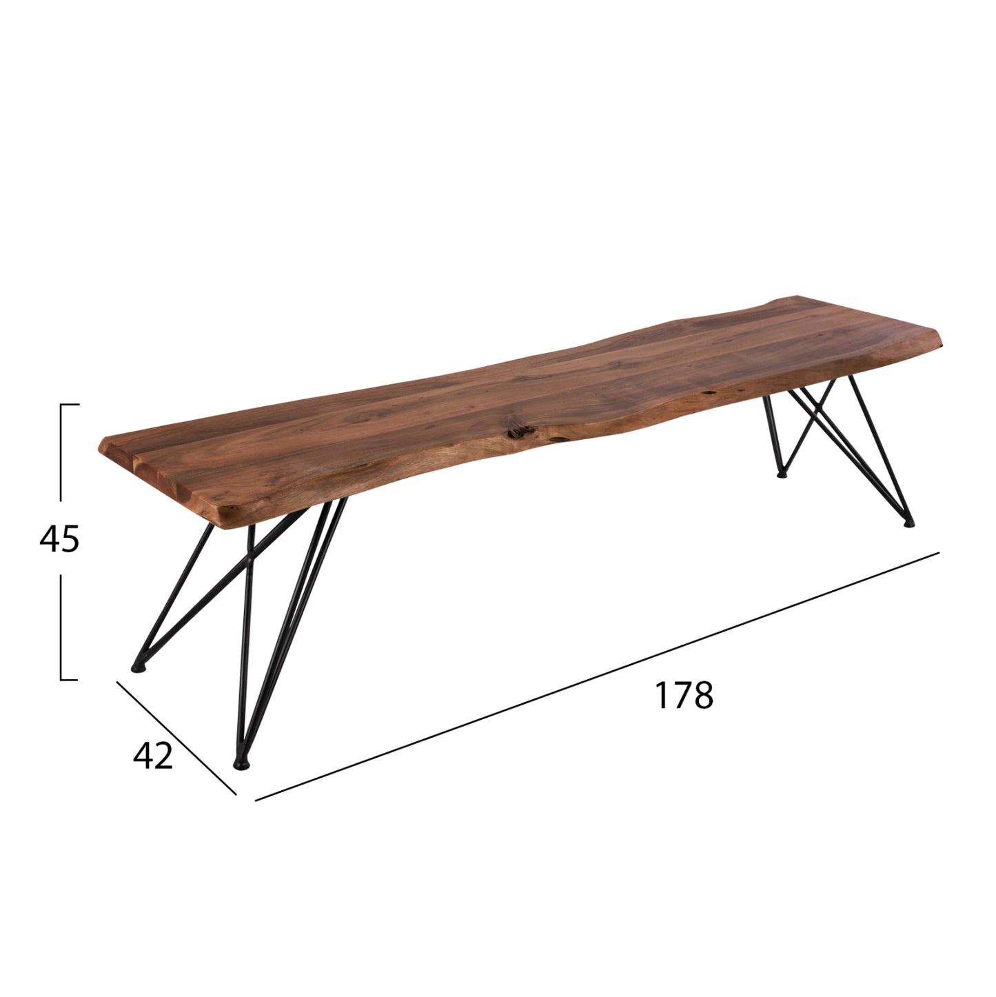 Bench Rio Hm8182 Solid Wood Acacias 178Χ42Χ45