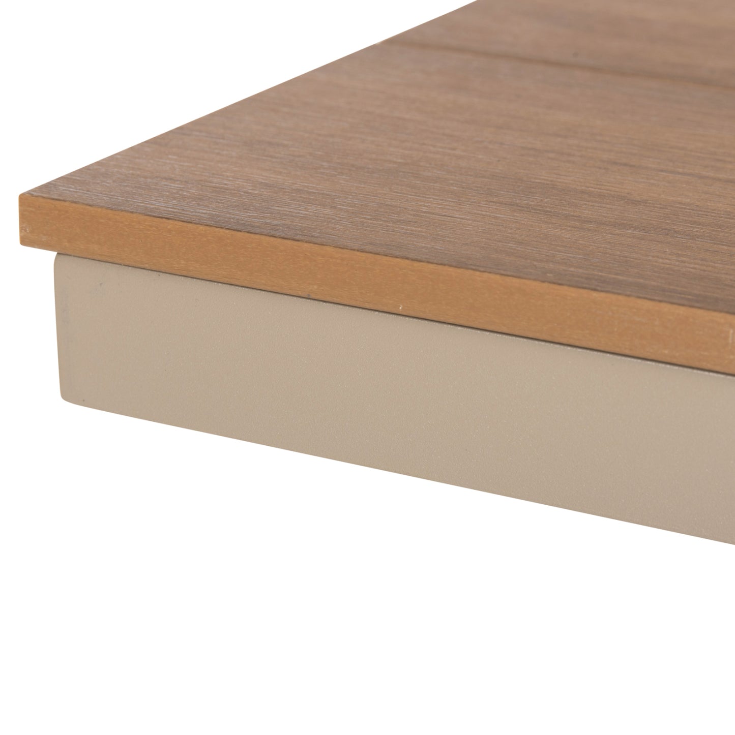 Aluminum Bench Tawnee Hm6038.04 Champagne Color- Polywood Seat In Natural Wood Color 150x36x45hcm.