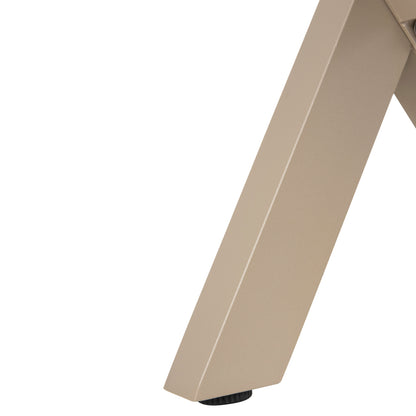 Aluminum Bench Tawnee Hm6038.04 Champagne Color- Polywood Seat In Natural Wood Color 150x36x45hcm.
