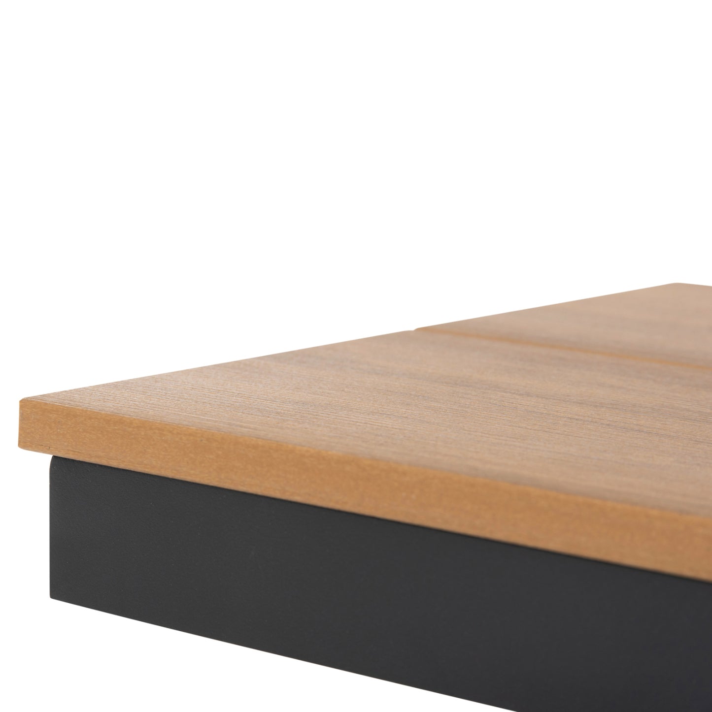 Aluminum Bench Tawnee Hm6040.01 Anthracite- Polywood Seat In Natural Wood Color 220x36x44,5hcm.