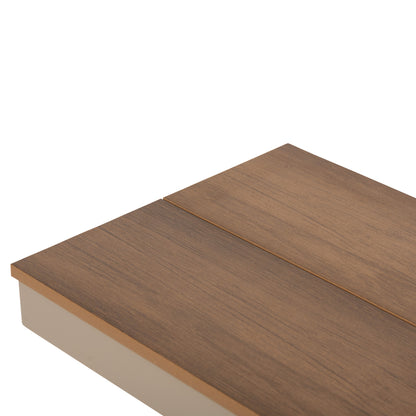 Aluminum Bench Tawnee Hm6040.04 Champagne Color- Polywood Seat In Natural Wood Color 220x36x44,5hcm.