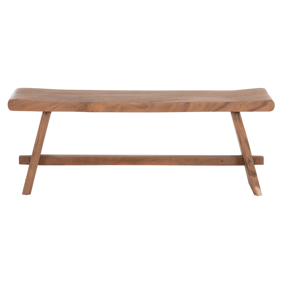 Outdoor 2-seater Bench Konny Hm18450 Suar Wood In Natural 121x30.5x45hcm.