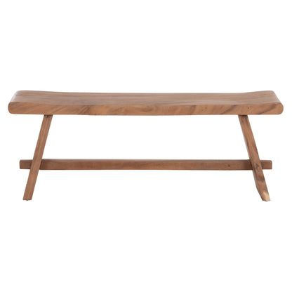 Outdoor 2-seater Bench Konny Hm18450 Suar Wood In Natural 121x30.5x45hcm.