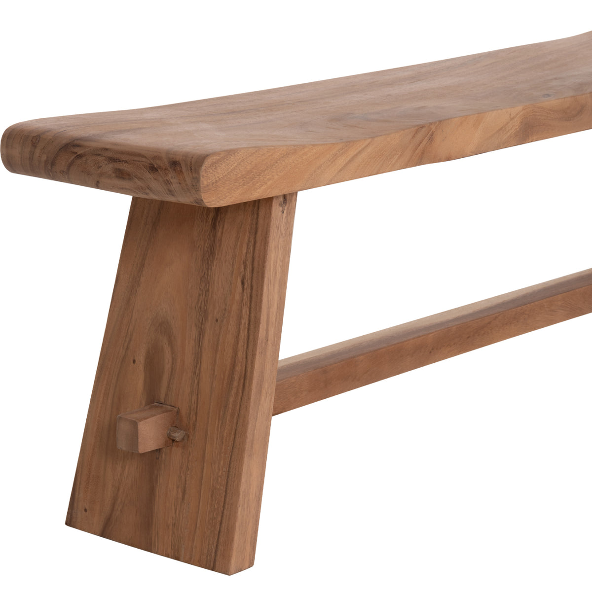 Outdoor 2-seater Bench Konny Hm18450 Suar Wood In Natural 121x30.5x45hcm.