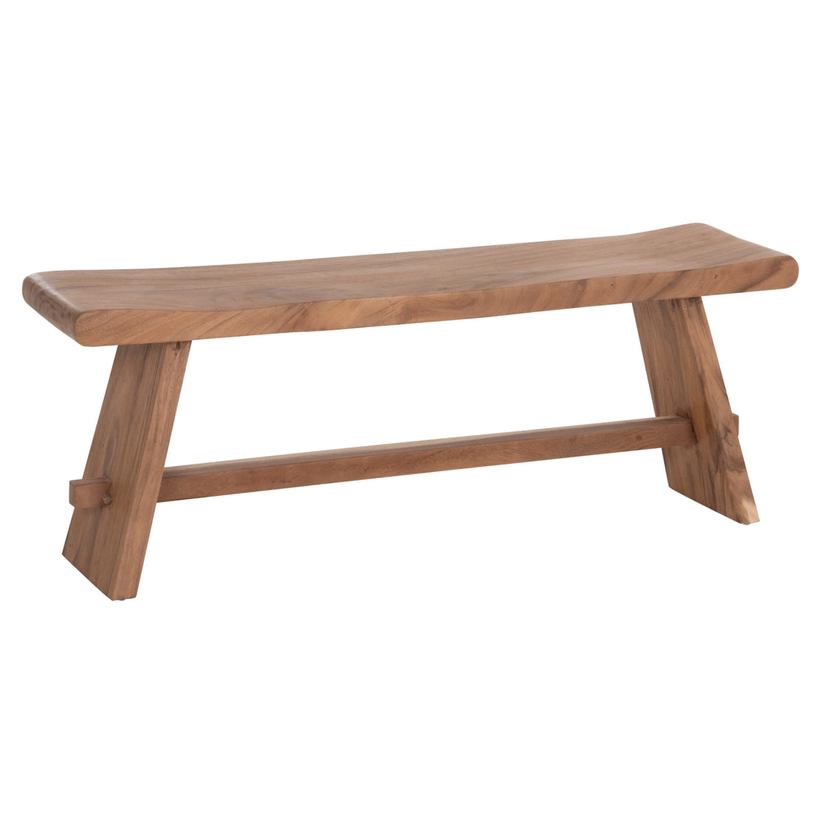 Outdoor 2-seater Bench Konny Hm18450 Suar Wood In Natural 121x30.5x45hcm.