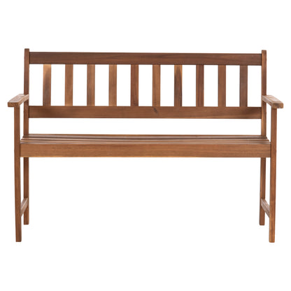 Outdoor Bench 2-seater Fornel Hm6546 Acacia Wood In Natural Color 122x56x85hcm.