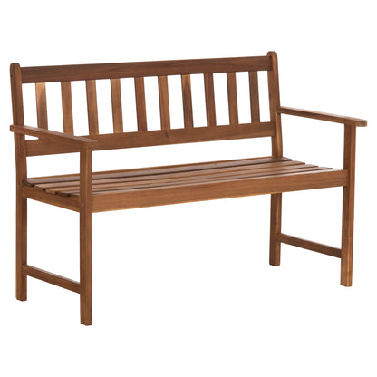 Outdoor Bench 2-seater Fornel Hm6546 Acacia Wood In Natural Color 122x56x85hcm.