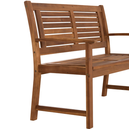 Outdoor Bench 2-seater Danny Hm6547 Acacia Wood In Natural Color 122x60x92hcm