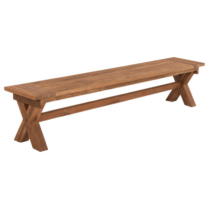 Outdoor Bench Hm9564 Recycled Teak Wood In Natural Color 220x40x45hcm.