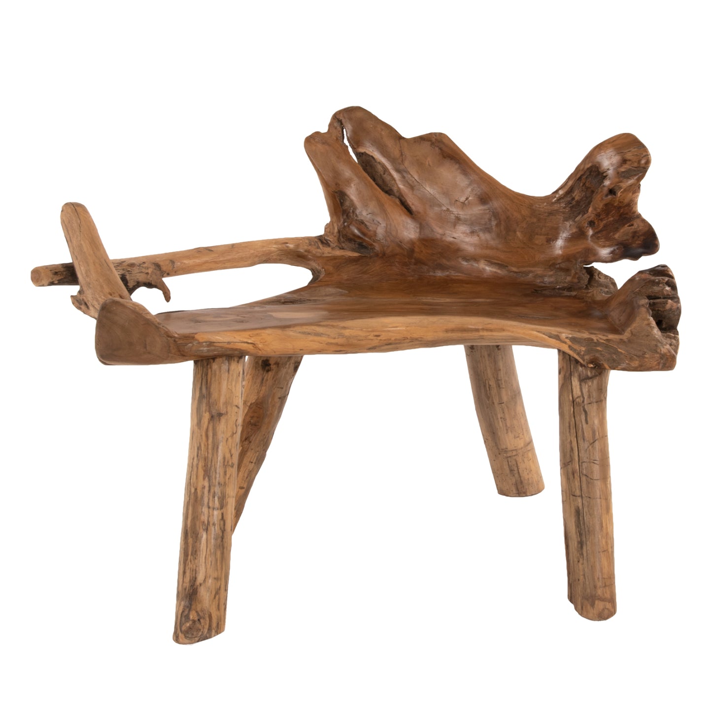 Bench Hm9348 Solid Teak Natural Color 120x88x80 Cm.