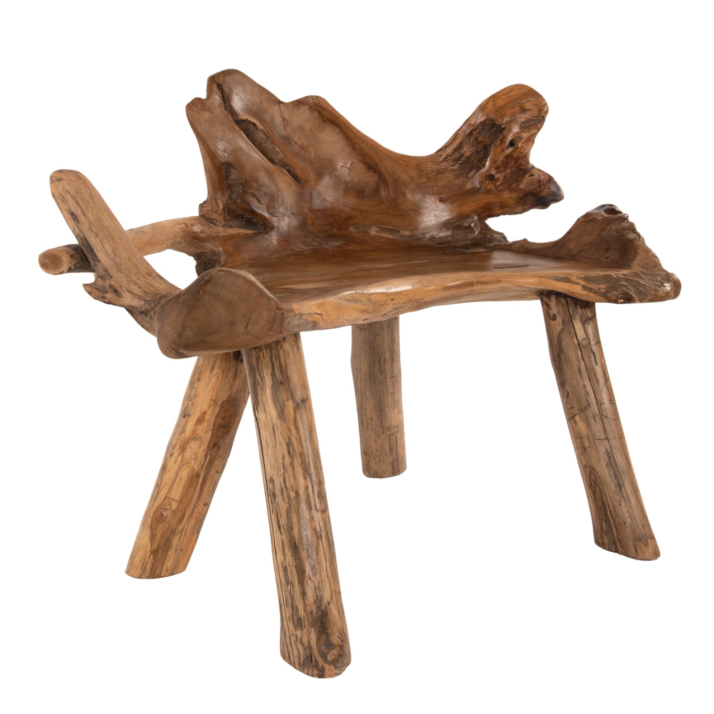 Bench Hm9348 Solid Teak Natural Color 120x88x80 Cm.