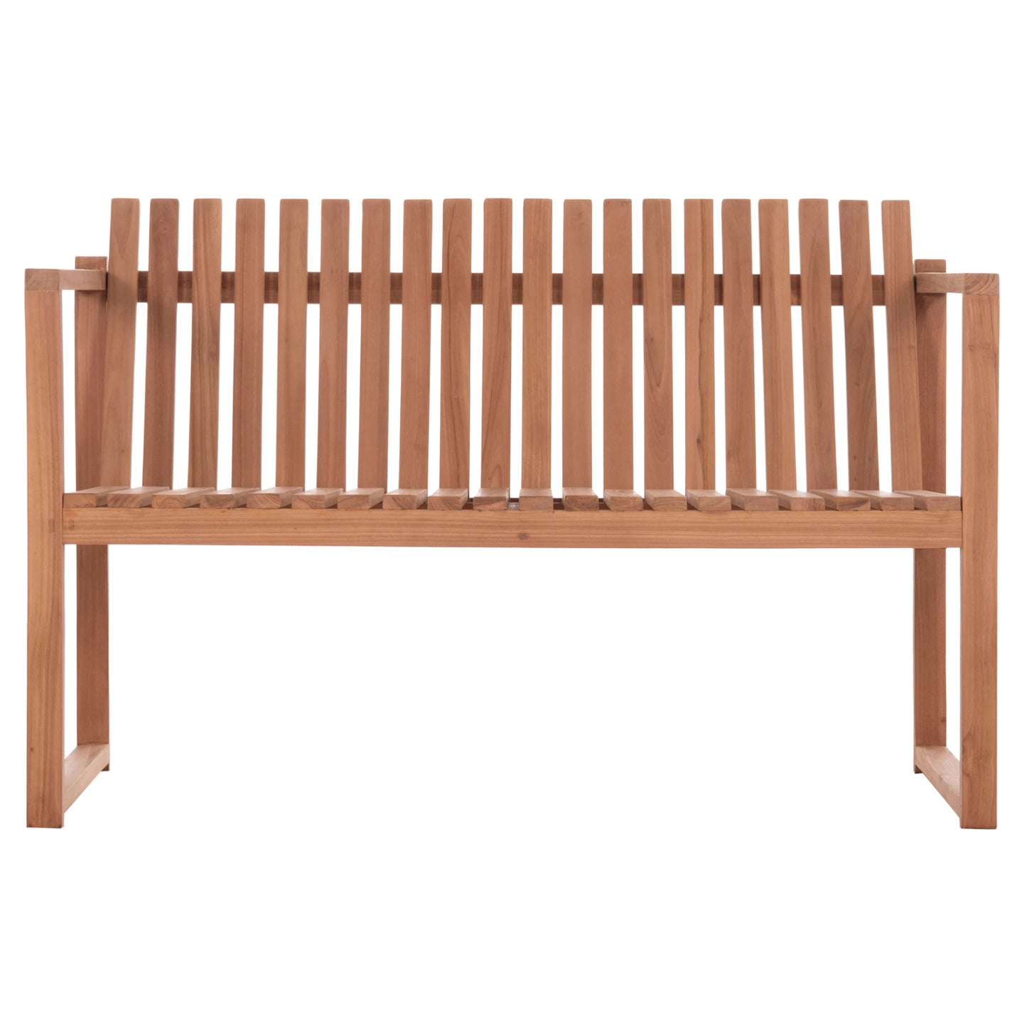 Outdoor Bench 2-seater Ved Hm18124 Teak Wood In Natural Color 130x60x86hcm.