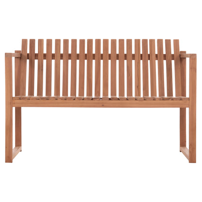 Outdoor Bench 2-seater Ved Hm18124 Teak Wood In Natural Color 130x60x86hcm.