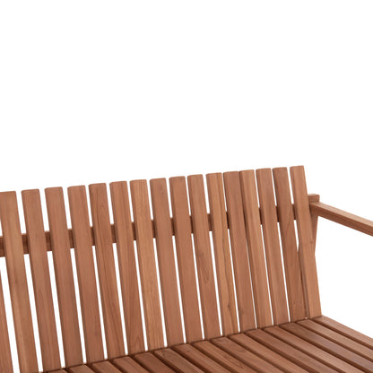 Outdoor Bench 2-seater Ved Hm18124 Teak Wood In Natural Color 130x60x86hcm.