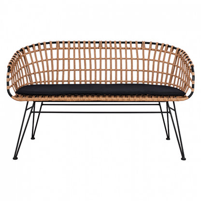 Metallic Bence Allegra Hm5692 With Wicker Black-beige 124x57x77cm