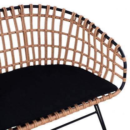 Metallic Bence Allegra Hm5692 With Wicker Black-beige 124x57x77cm
