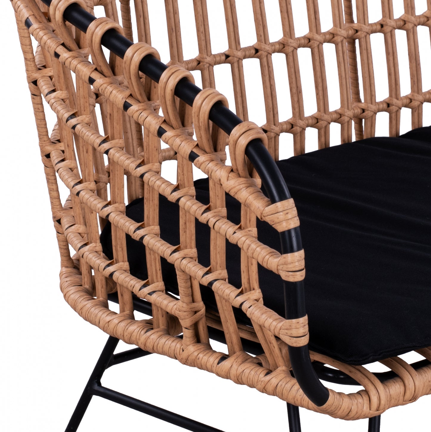Metallic Bence Allegra Hm5692 With Wicker Black-beige 124x57x77cm
