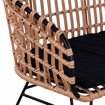 Metallic Bence Allegra Hm5692 With Wicker Black-beige 124x57x77cm