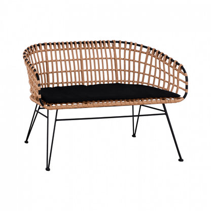 Metallic Bence Allegra Hm5692 With Wicker Black-beige 124x57x77cm