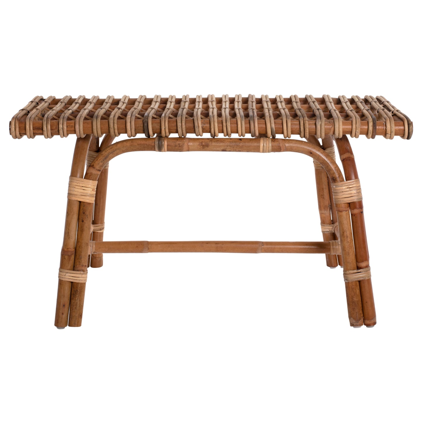 Bench Made Of Rattan Natural Color 90x42x48hcm.hm9480