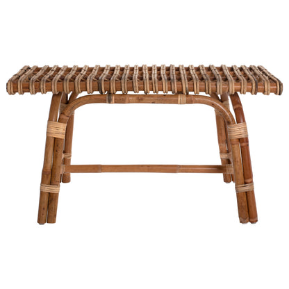 Bench Made Of Rattan Natural Color 90x42x48hcm.hm9480