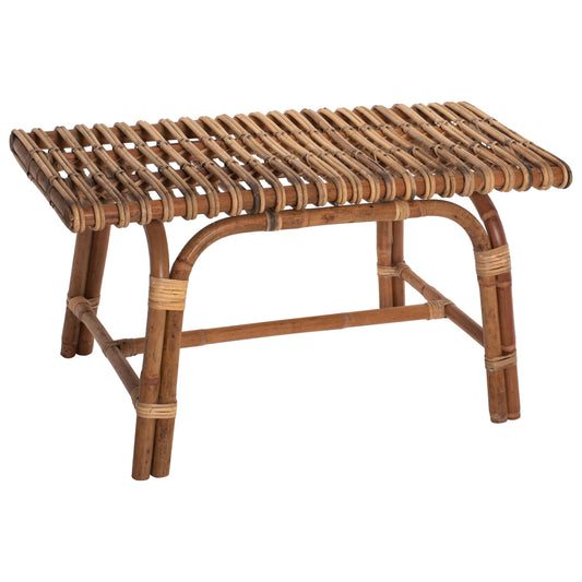 Bench Made Of Rattan Natural Color 90x42x48hcm.hm9480