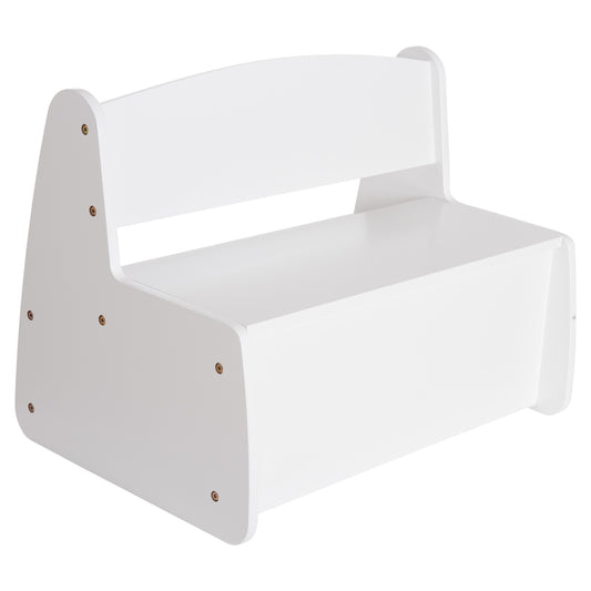 Kids' Bench With Storage Ricki Hm18342.03 Mdf & Plywood In White 63x43x47hcm.