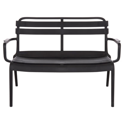 Polypropylene 2-seater Bench Korver Hm6332.02 Black 113x65x76hcm.