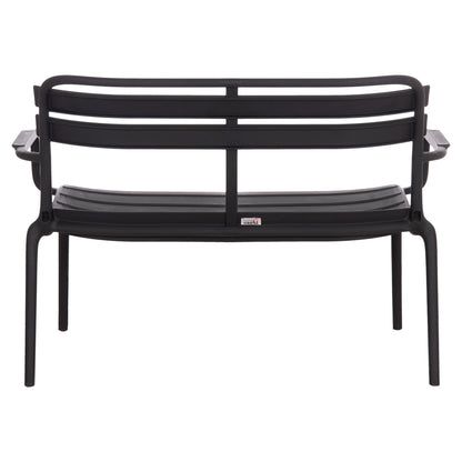 Polypropylene 2-seater Bench Korver Hm6332.02 Black 113x65x76hcm.