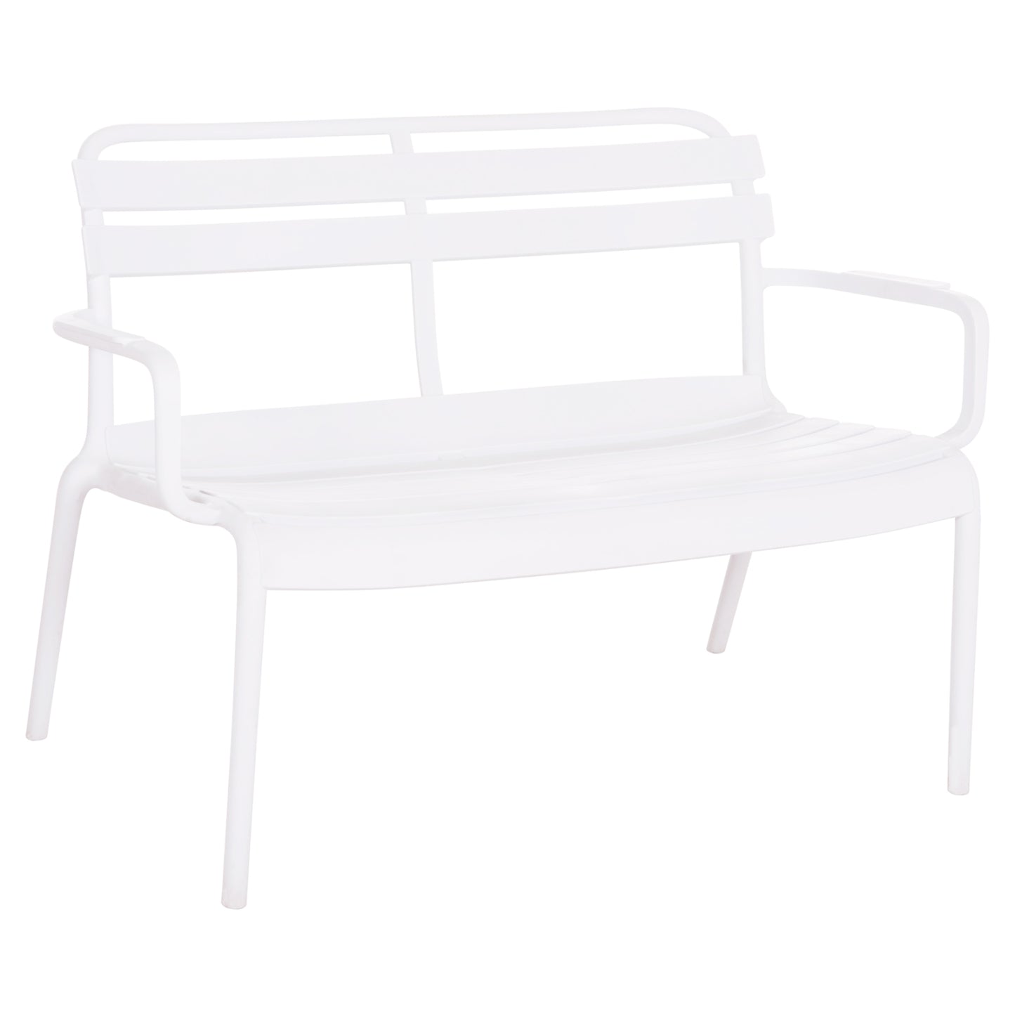 Polypropylene 2-seater Bench Korver Hm6332.01 White 113x65x76hcm.