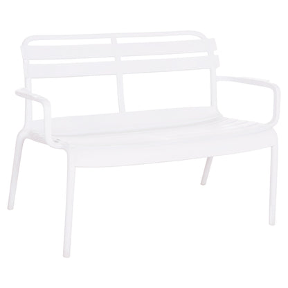 Polypropylene 2-seater Bench Korver Hm6332.01 White 113x65x76hcm.
