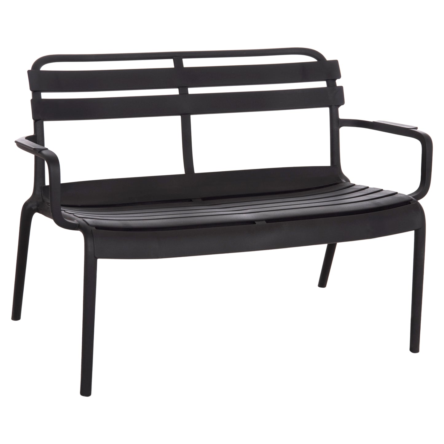 Polypropylene 2-seater Bench Korver Hm6332.02 Black 113x65x76hcm.