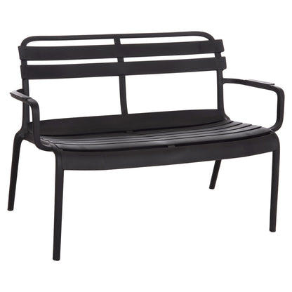 Polypropylene 2-seater Bench Korver Hm6332.02 Black 113x65x76hcm.