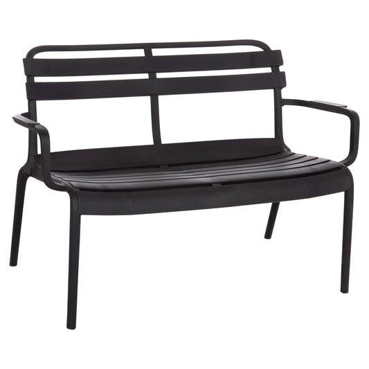 Polypropylene 2-seater Bench Korver Hm6332.02 Black 113x65x76hcm.