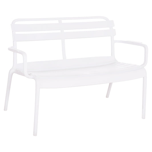 Polypropylene 2-seater Bench Korver Hm6332.01 White 113x65x76hcm.