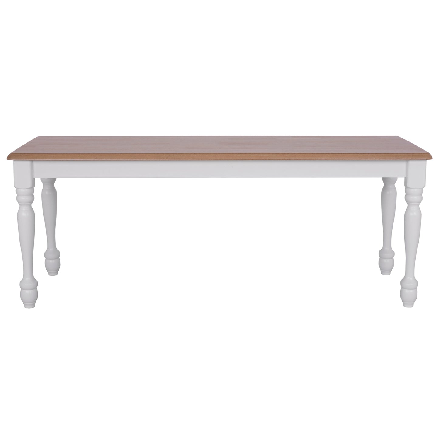 Bench For Dining Table Hm8281 Natural Seat White Frame 120x40x46 Cm