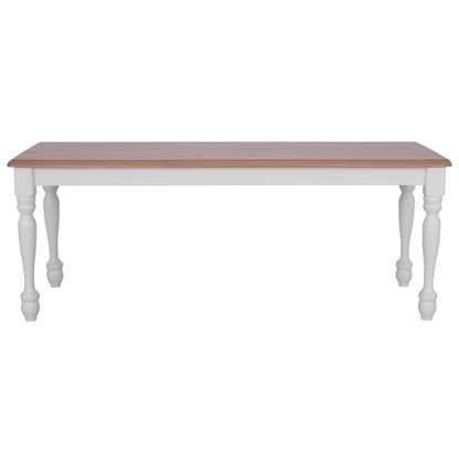 Bench For Dining Table Hm8281 Natural Seat White Frame 120x40x46 Cm