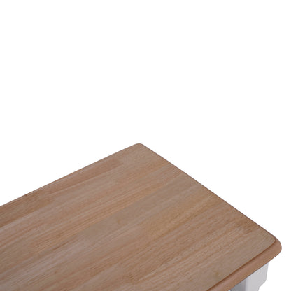 Bench For Dining Table Hm8281 Natural Seat White Frame 120x40x46 Cm
