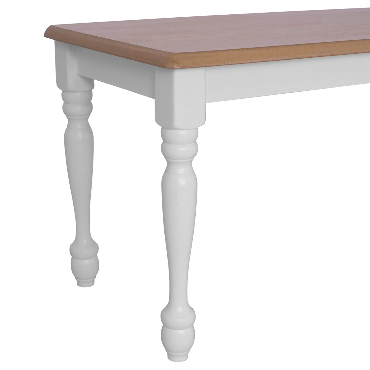 Bench For Dining Table Hm8281 Natural Seat White Frame 120x40x46 Cm