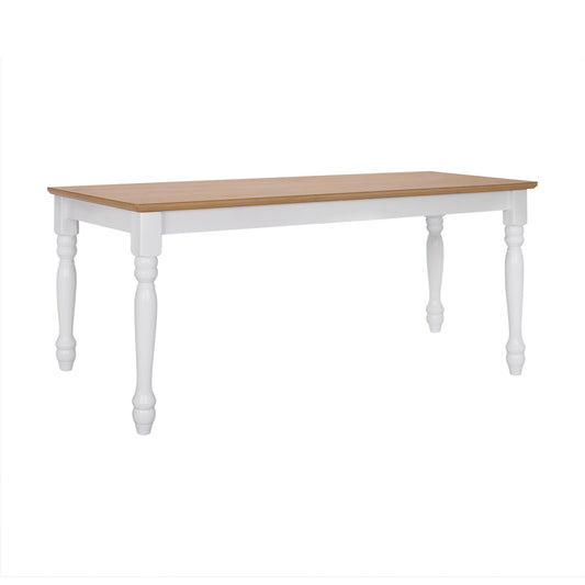Bench For Dining Table Hm8281 Natural Seat White Frame 120x40x46 Cm