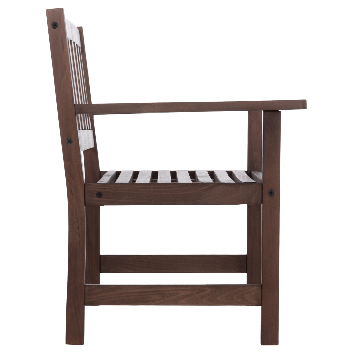 2-seater Bench Naxos Fb95407 Impregnated Beech Wood In Walnut Color 110x68x84hcm