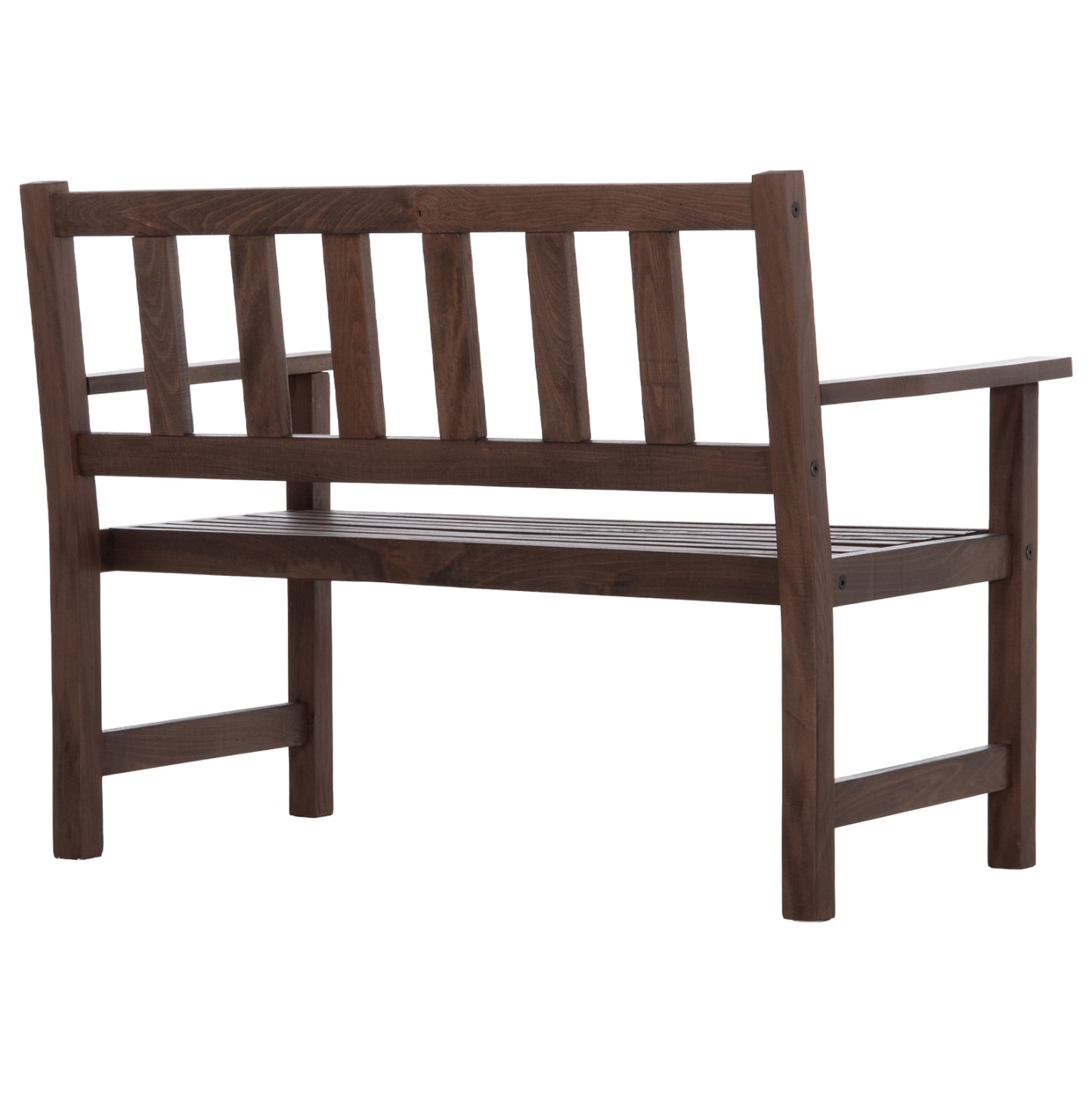 2-seater Bench Naxos Fb95407 Impregnated Beech Wood In Walnut Color 110x68x84hcm