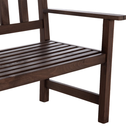 2-seater Bench Naxos Fb95407 Impregnated Beech Wood In Walnut Color 110x68x84hcm
