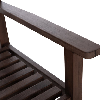 2-seater Bench Naxos Fb95407 Impregnated Beech Wood In Walnut Color 110x68x84hcm
