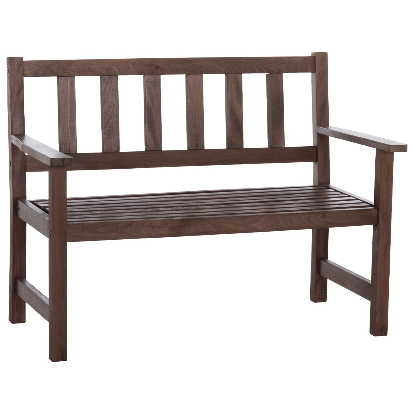 2-seater Bench Naxos Fb95407 Impregnated Beech Wood In Walnut Color 110x68x84hcm