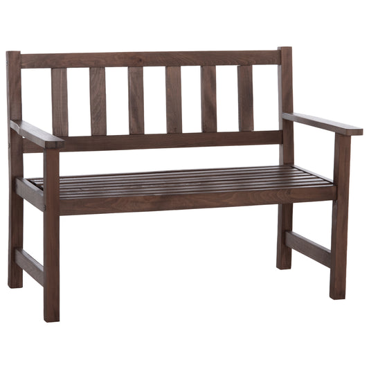 2-seater Bench Naxos Fb95407 Impregnated Beech Wood In Walnut Color 110x68x84hcm