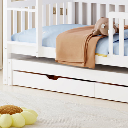 Children's Bunkbed With 3 Beds & 2 Drawers Triplon Hm709.03 Pine Wood 90x190-200cm