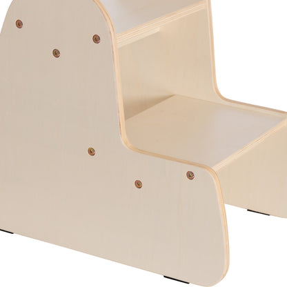 Kids' Step Stool Ricki Hm18340.01 Mdf & Plywood In Natural 33x43.5x40.5hcm.